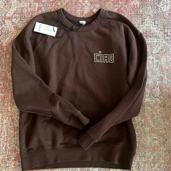 CLARE V. “Ciao” sweatshirt in cocoa in Small NWT - Picture 2 of 5